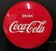 100% ORIG. 1949 16 Drink Coca-Cola Enamal Paint Metal Button Sign -Pristine Cond