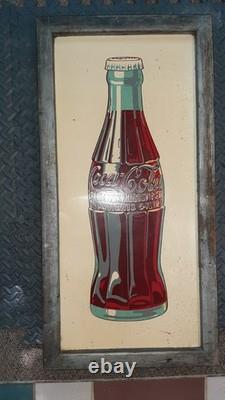 100% Original 1939 Coca Cola Framed 6 Ounce Bottle Sign No Repops Ever