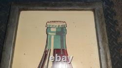 100% Original 1939 Coca Cola Framed 6 Ounce Bottle Sign No Repops Ever