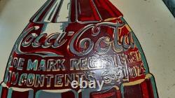 100% Original 1939 Coca Cola Framed 6 Ounce Bottle Sign No Repops Ever