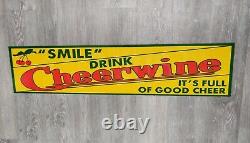 11X48 New Smile Drink Cheerwine It's Full of Good Cheer Cheeries Metal Sign