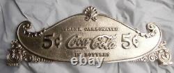 12 5/8 c-c Coca Cola cash register top sign red brass