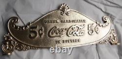 12 5/8 c-c Coca Cola cash register top sign red brass