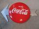 12 Coca Cola Button Arrow Sign Original Bracket Near Mint Coke Sign