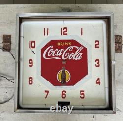15 Vintage Coca Cola Neon Clock Advertising Sign Lackner 1940s