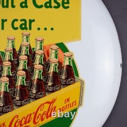 16 Inch White Coca Cola Button Sign Put A Case In Your Car