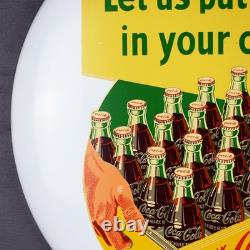16 Inch White Coca Cola Button Sign Put A Case In Your Car