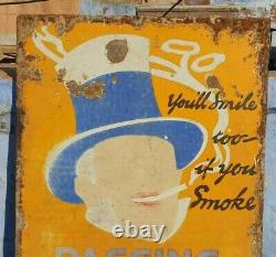 1900's Old Vintage Very Rare Passing Show Cigarette Porcelain Enamel Sign Board