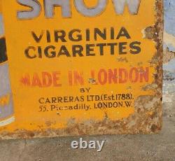 1900's Old Vintage Very Rare Passing Show Cigarette Porcelain Enamel Sign Board