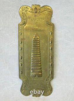 1901 Compliments of Coca Cola Coke Antique Brass Wall Plaque Sign Door Push 10