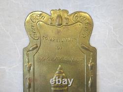 1901 Compliments of Coca Cola Coke Antique Brass Wall Plaque Sign Door Push 10