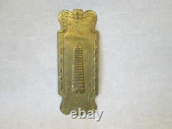 1901 Compliments of Coca Cola Coke Antique Brass Wall Plaque Sign Door Push 10