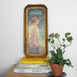 1910s Original Antique Elaine Coca-Cola Stelad Signs Tray