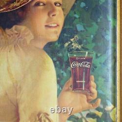 1910s Original Antique Elaine Coca-Cola Stelad Signs Tray