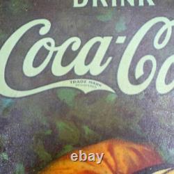 1910s Original Antique Elaine Coca-Cola Stelad Signs Tray