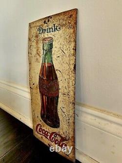 1915 Early Scarce Tin Over Cardboard Coca Cola Sign