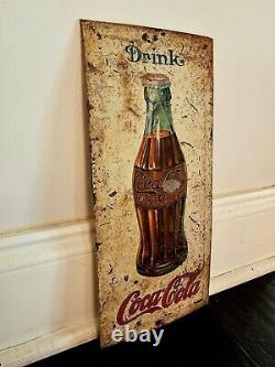 1915 Early Scarce Tin Over Cardboard Coca Cola Sign