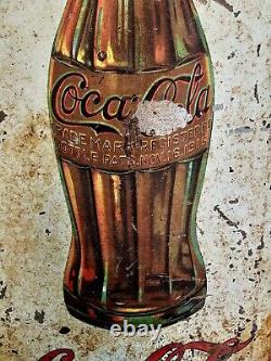 1915 Early Scarce Tin Over Cardboard Coca Cola Sign