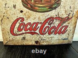 1915 Early Scarce Tin Over Cardboard Coca Cola Sign