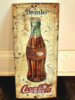 1915 Early Scarce Tin Over Cardboard Coca Cola Sign