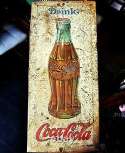 1915 Early Scarce Tin Over Cardboard Coca Cola Sign