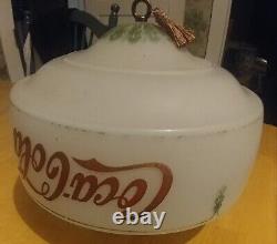 1920'S TO 30'S COCA-COLA FROSTED GLASS LIGHT GLOBE 14 Diameter, FREE SHIPPING