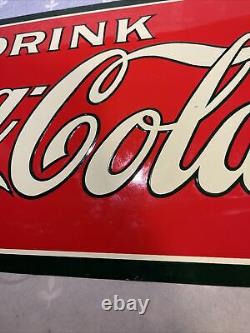1920s Coca-Cola Tin Embossed Advertising Sign Excellent Cond. 25 1/2 X 11 3/4