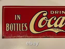 1920s Drink Coca-Cola In Bottles 5-cents single-sided embossed tin sign