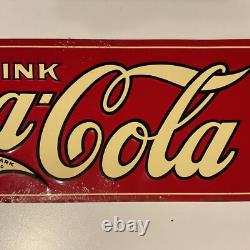 1920s Drink Coca-Cola In Bottles 5-cents single-sided embossed tin sign