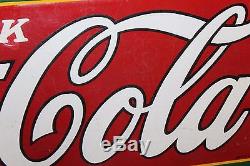 1927 Original Coca Cola Porcelain Vintage Advertising Coke Sign by Robertsons