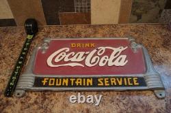 1930 Circa Coca-Cola Vintage Cast Iron Bench Sign Fountain Service Collectible