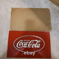 1930 Original Coca Cola NOS Metal Sign withwax paper (94years old)