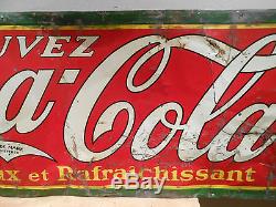 1930's Coca Cola Coke Large 58 X 20 Soda Bottle Tin Sign No Reserve