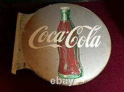 1930's COCA-COLA Flange outside store Sign Double Sided Original