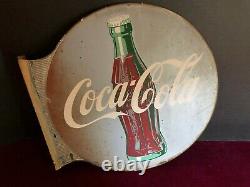 1930's COCA-COLA Flange outside store Sign Double Sided Original