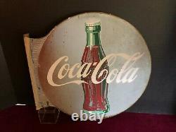 1930's COCA-COLA Flange outside store Sign Double Sided Original