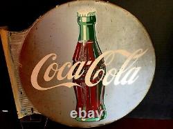 1930's COCA-COLA Flange outside store Sign Double Sided Original