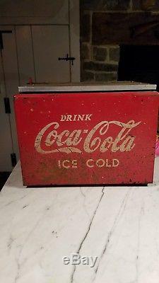 1930s Coca Cola Industrial Carton Cooler Chest / W Bottle Opener SUPER RARE