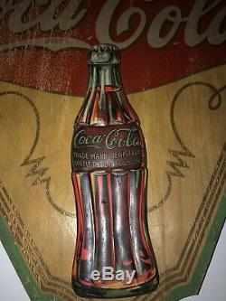 1930s Kay Displays Wooden Coca Cola Sign