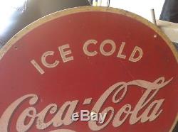 1930s round coca cola Kay Displays masonite arrow sign