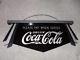1932 Coca-Cola Coke Reverse Glass Brunhoff Fantail Hanging Sign