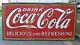 1932 Coca-Cola Pre-WWII Delicious & Refreshing Coke Porcelain Advertising Sign