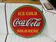1932 Coca-Cola Soda Ad Sold Here Round Tin Target Sign 19 by American Art Works