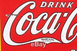 1932 Original Coca Cola DSP Bus Station Advertising Hanging Sign with bracket