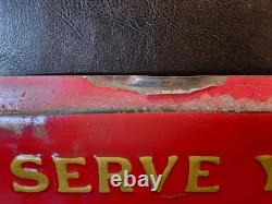 1933 Coca-Cola Embossed Tin Sign Serve Yourself Please Pay the Clerk 31x12