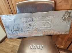 1933 Coca-Cola Embossed Tin Sign Serve Yourself Please Pay the Clerk 31x12 1933 Coca-Cola Embossed Tin Sign Serve Yourself Please Pay the Clerk 31x12