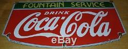 1933 Coca Cola Porcelain Fountain Service Sign