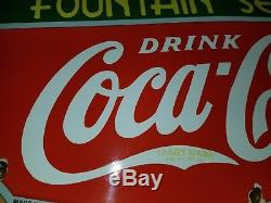 1933 Coca Cola Porcelain Fountain Service Sign