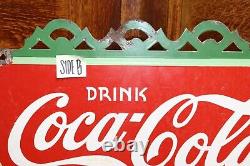 1934 Coca-Cola Ice Cold Porcelain DSP Triangle Sign By Tenn. Enamel Mfg RARE
