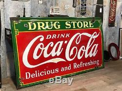 1935 Coca Cola Drug Store Sign HUGE LArge